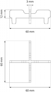 Stelzlager Distanzkreuz 3mm