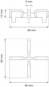 Stelzlager Distanzkreuz 5mm