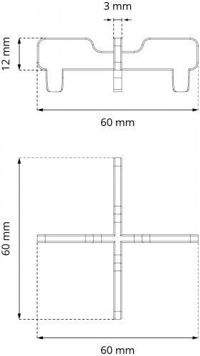 Stelzlager Distanzkreuz 3mm